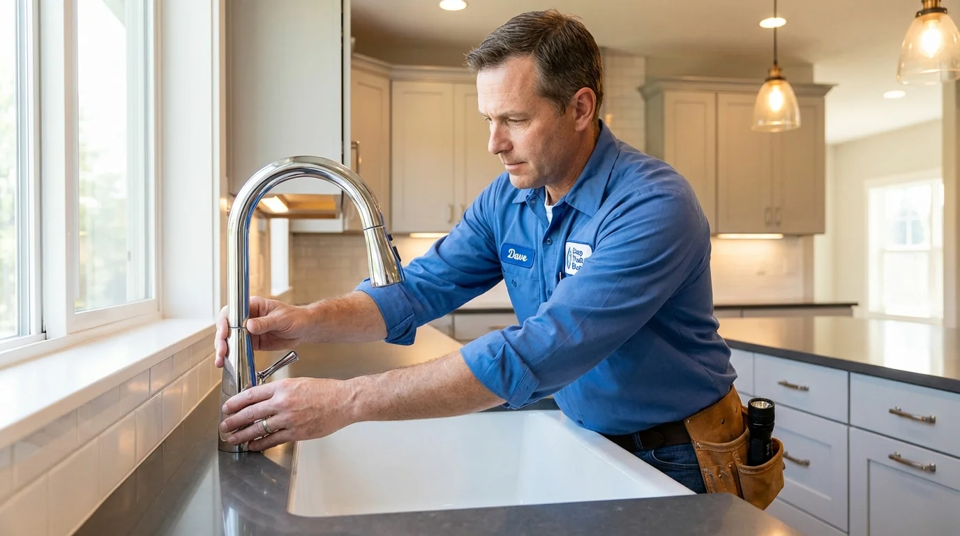 Kitchen faucet installation by Johns Plumbing LLC in North Pole