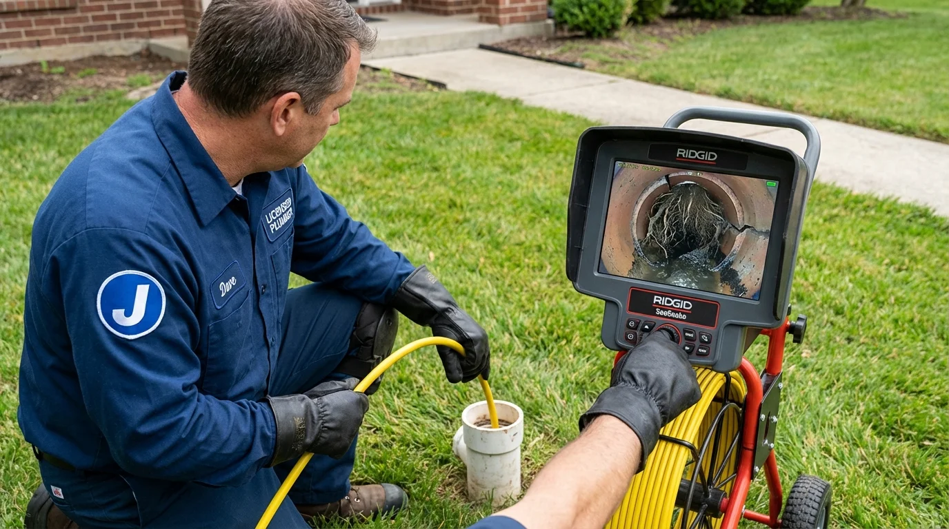 Sewer camera inspection being performed by Johns Plumbing LLC in North Pole